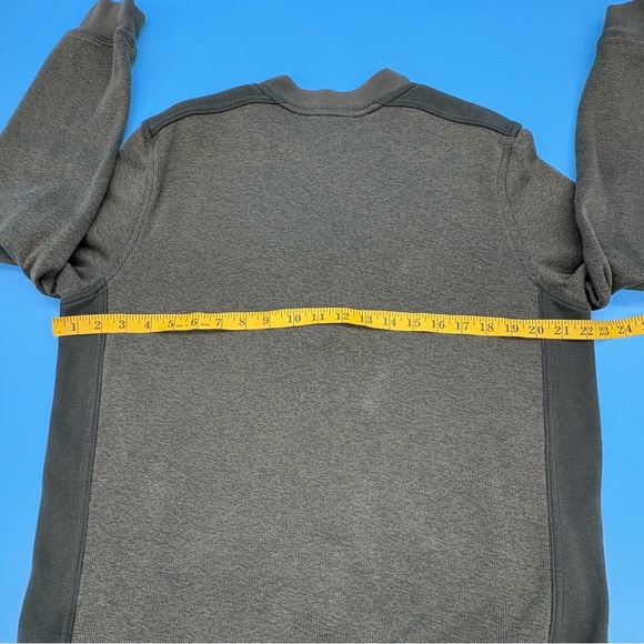 L.L. Bean Men's Green Full Zip Sweater Two-Tone Elbow Patches Cotton Size Medium - Picture 4 of 12